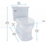 TOTO® Eco Soirée® Toilette allongée monocoque à hauteur universelle 1,28 GPF, noir ébène - MS964214CEF#51