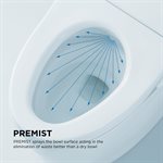 NEOREST® RH Dual Flush 1.0 or 0.8 GPF Toilet with Intergeated Bidet Seat and EWATER+, Cotton White- MS988CUMFG#01