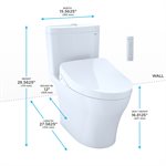 TOTO® WASHLET®+ Aquia® IV Two-Piece Elongated Dual Flush 1.28 and 0.8 GPF Toilet with Auto Flush S500e Bidet Seat, Cotton White - MW4463046CEMFGA#01