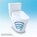 TOTO® WASHLET®+ Aquia® IV 1G® Two-Piece Elongated Dual Flush 1.0 and 0.8 GPF Toilet with Auto Flush S550e Bidet Seat, Cotton White - MW4463056CUMFGA#01