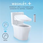 TOTO WASHLET+® Aimes Toilette allongée monocoque 1,28 GPF et siège de bidet contemporain WASHLET S500e, coton blanc - MW6263046CEFG #01