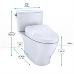 TOTO® WASHLET®+ Nexus® One-Piece Elongated 1.28 GPF Toilet with Auto Flush S500e Contemporary Bidet Seat, Cotton White - MW6423046CEFGA#01