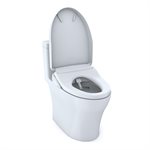 TOTO® WASHLET®+ Aquia® IV 1G® One-Piece Elongated Dual Flush 1.0 and 0.8 GPF Toilet with Auto Flush S550e Bidet Seat, Cotton White - MW6463056CUMFGA#01