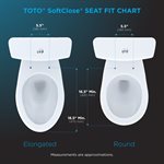 TOTO SoftClose Non Slamming, Siège de toilette allongé et couvercle à fermeture lente, Os - SS124 # 03