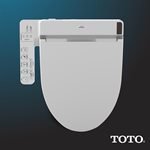 TOTO® WASHLET® C100 Electronic Bidet Toilet Seat with PREMIST, Round, Cotton White- SW2033R#01