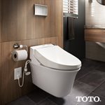 TOTO® WASHLET® C200 Electronic Bidet Toilet Seat with PREMIST and SoftClose® Lid, Round, Cotton White- SW2043R#01