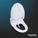 Siège de toilette bidet électronique TOTO® WASHLET® C200 avec couvercle PREMIST et SoftClose®, rond, coton blanc- SW2043R#01