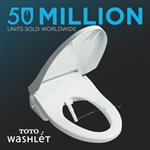 TOTO® S500e WASHLET®+ and Auto Flush Ready Electronic Bidet Toilet Seat with EWATER+® Bowl and Wand Cleaning and Classic Lid, Elongated, Cotton White - SW3044AT40#01