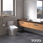 Siège de toilette bidet électronique TOTO® WASHLET® S500e avec nettoyage de la cuvette et de la baguette EWATER+®, couvercle contemporain, allongé, coton blanc - SW3046 #01