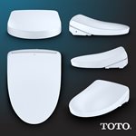 TOTO® WASHLET® S500e Electronic Bidet Toilet Seat with EWATER+® Bowl and Wand Cleaning, Contemporary Lid, Elongated, Cotton White - SW3046#01