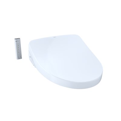 TOTO® S550e WASHLET®+ and Auto Flush Ready Electronic Bidet Toilet Seat with EWATER+® Bowl and Wand Cleaning and Auto Open and Close Classic Lid, Elongated, Cotton White - SW3054AT40#01