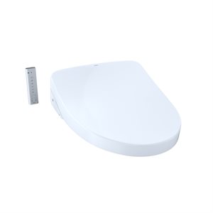 TOTO® S550e WASHLET®+ and Auto Flush Ready Electronic Bidet Toilet Seat with EWATER+® Bowl and Wand Cleaning and Auto Open and Close Classic Lid, Elongated, Cotton White - SW3054AT40#01