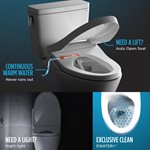 Siège de toilette bidet électronique TOTO® WASHLET® S550e avec nettoyage de la cuvette et de la baguette EWATER+®, allongé, coton blanc - SW3054 #01
