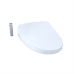 TOTO® S550e WASHLET®+ and Auto Flush Ready Electronic Bidet Toilet Seat with EWATER+® Bowl and Wand Cleaning and Auto Open and Close Contemporary Lid, Elongated, Cotton White - SW3056AT40#01