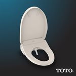 TOTO® WASHLET® S550e Electronic Bidet Toilet Seat with EWATER+® Bowl and Wand Cleaning and Auto Open and Close Contemporary Lid, Elongated, Sedona Beige - SW3056#12