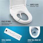 TOTO® WASHLET® C5 Electronic Bidet Toilet Seat with PREMIST and EWATER+ Wand Cleaning, Elongated, Cotton White - SW3084#01