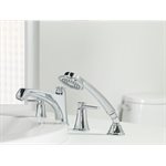 TOTO® Keane™ Two Handle Deck-Mount Roman Tub Filler Trim with Hand Shower, Brushed Nickel - TB211S#BN