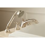TOTO® Vivian™ Two Cross Handle Deck-Mount Roman Tub Filler Trim with Hand Shower, Polished Chrome - TB220S#CP