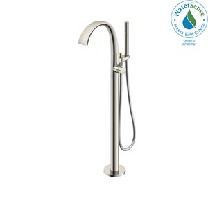TOTO® ZN Single-Handle Freestanding Tub Filler Faucet with 1.75 GPM Handshower, Brushed Nickel - TBP01301U#BN