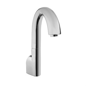 TOTO® Gooseneck Wall-Mount ECOPOWER® 0.35 GPM Electronic Touchless Sensor Bathroom Faucet with Thermostatic Mixing Valve, Polished Chrome - TEL163-D20ET#CP