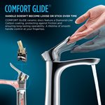 TOTO® GS Series 1.2 GPM Single Handle Bathroom Faucet for Semi-Vessel Sink with COMFORT GLIDE Technology and Drain Assembly, Polished Nickel - TLG03303U#PN