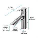 TOTO® TLS01301U#CP LB Series 1.2 GPM Single Handle Bathroom Sink Faucet with Drain Assembly, Polished Chrome