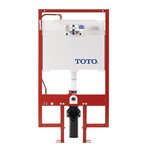 TOTO® DuoFit® In-Wall Dual Flush 0.9 and 1.6 GPF Tank System Copper Supply line and White Rectangular Push Plate - WT152800M#WH