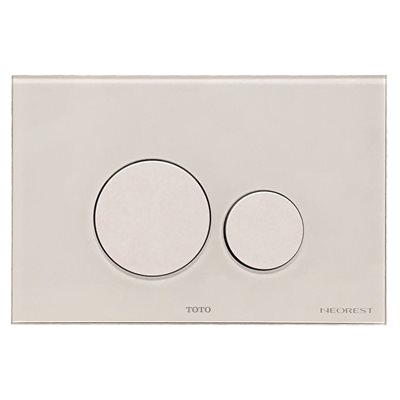 TOTO® Round Push Button Plate for NEOREST In-Wall Tank Unit, White Glass - YT994#WH